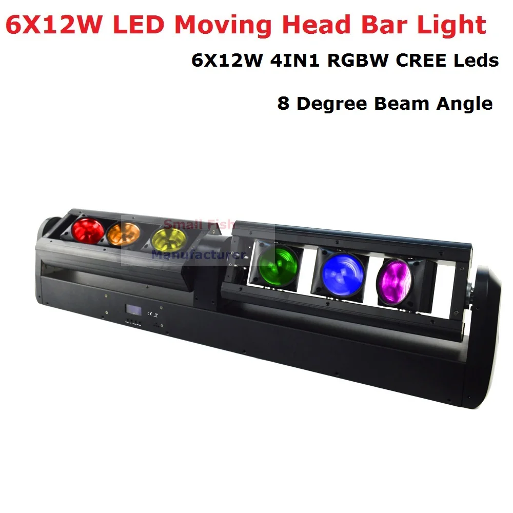 

Free Shipping 6X12W RGBW 4IN1 LED Moving Head Bar Light High Quality 90W Bar Beam Moving Head Stage Lights 90-240V New Design