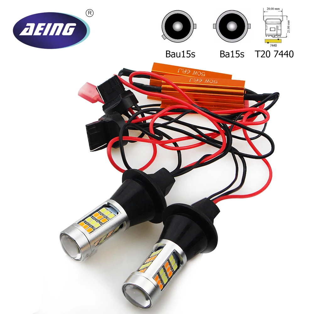 2Pcs T20 7443 W21//5W 580 Canbus LED Turn Signal Flash Control Load Hyper