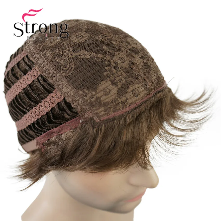 StrongBeauty темно-коричневый парик мужские короткие синтетические волосы парики выбор цвета