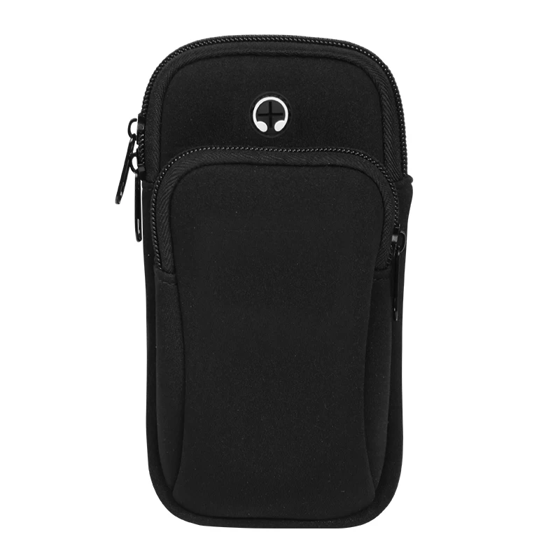 Универсальная спортивная нарукавная повязка, сумка для телефона, чехол, водонепроницаемый, для бега, для спортзала, на ремне, чехол для iPhone X 6, 7, 8 Plus, samsung, Xiaomi, до 6,0 дюймов - Цвет: Черный