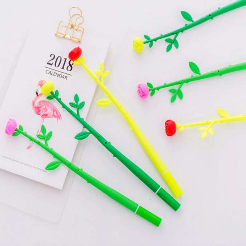 

1pcs/lot Creative Cute Cartoon Simulation Flower Gel Pen 3 Colors Random 0.38mm School And Office Supplies