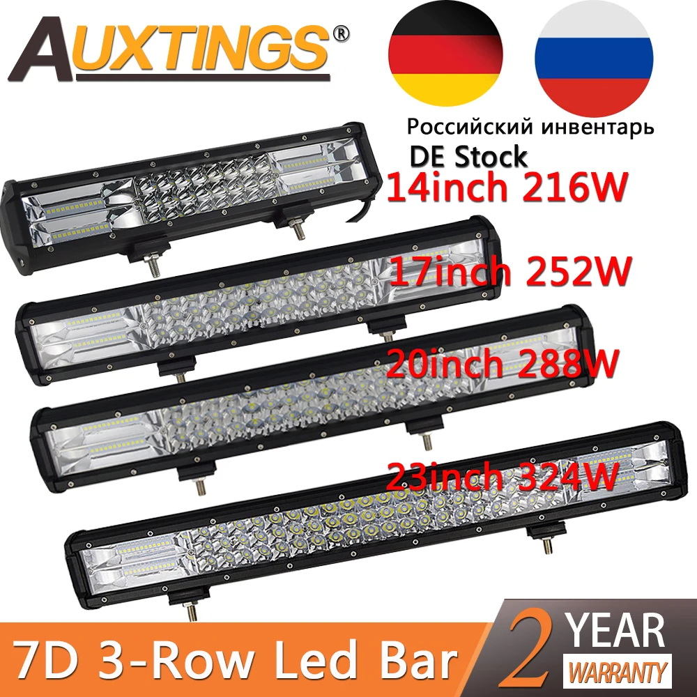 Goede Auxtings 7D 3 Rij Led Licht Bar Offroad Led Bar Combo Beam 14 \