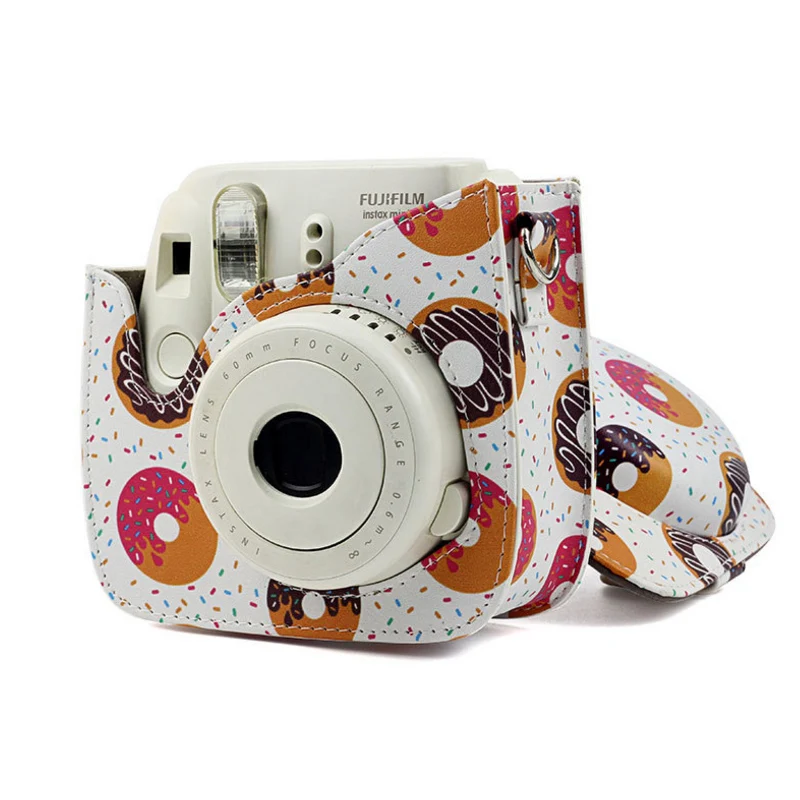 Цветочный узор из искусственной кожи камера защитная сумка на плечо чехол Чехол для Fujifilm Instax Mini 8 8+ 9 корпус камеры с ремешком
