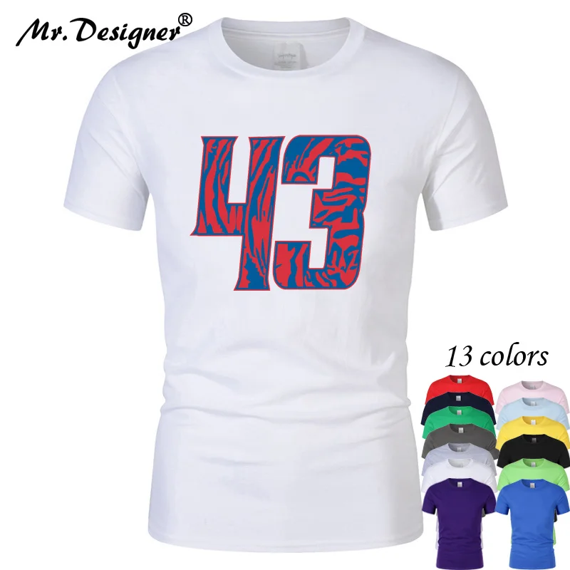 

2019Fashion O neck Pure cotton T-shirt Chromatic Number 43 printing unisex Men and women T Shirt Casual For Male T-shirt CT07112