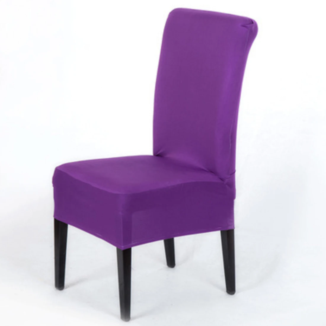 Современные эластичные чехлы на кресла обеденный Чехол Съемный Анти-грязный чехол для сидений на кухне чехлы на кресла стрейч для банкета свадьбы - Цвет: Сливовый