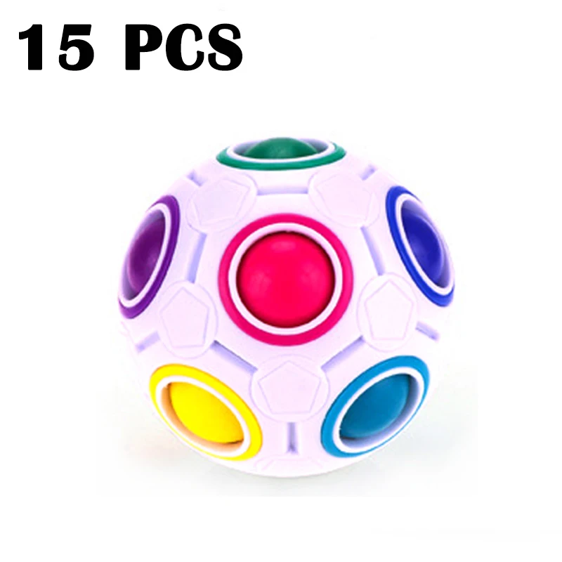

15PCS YongJun Rainbow ball Cubo magico Non Sticker Strange-shape Magic cube Speed Smooth Puzzle cube Neo Cube Toys For Children