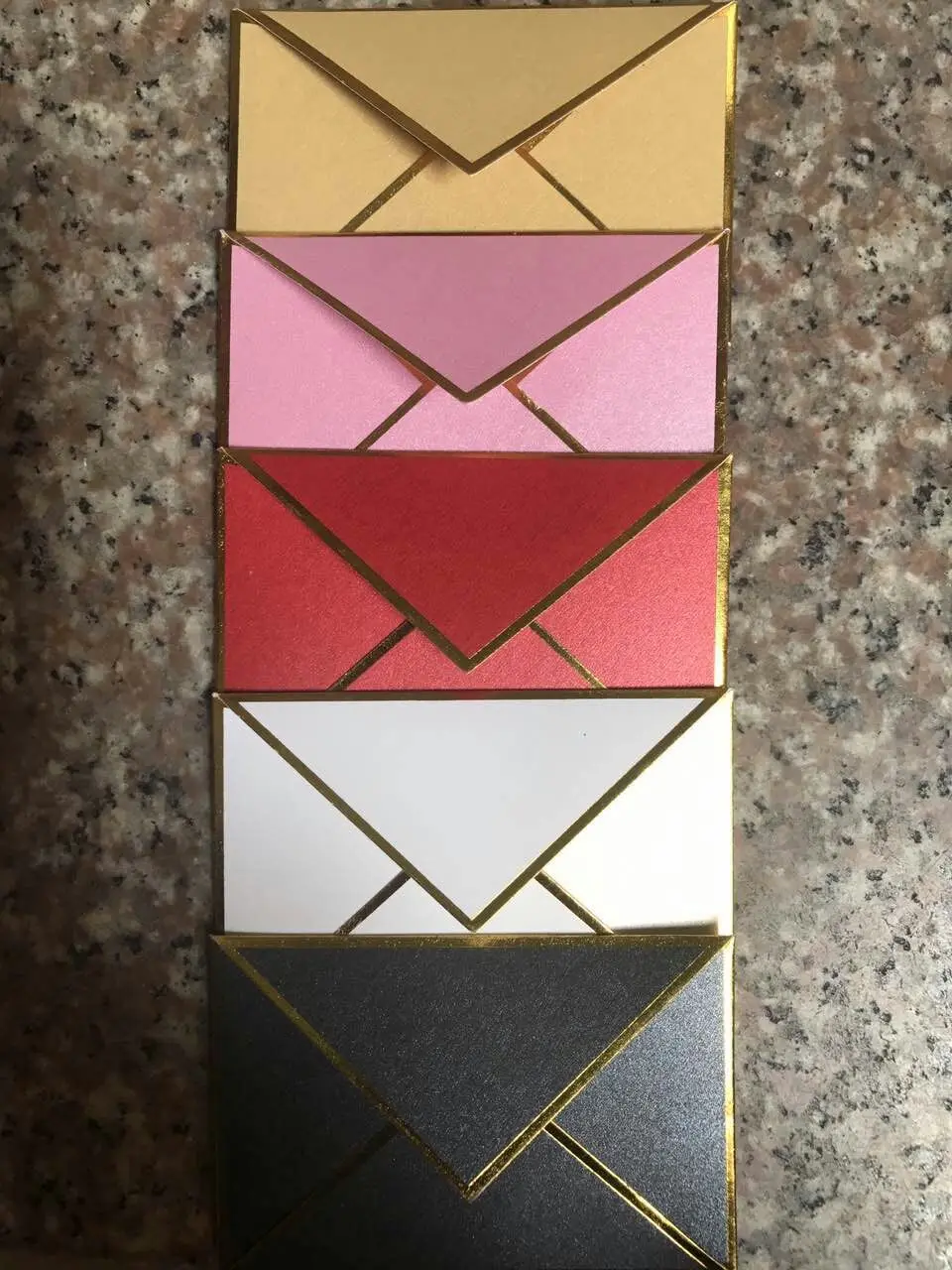 

10pcs/Lot 10*6cm Mini Exquisite High-End Paper Envelope Creative Packaging Member Bank Card Set Bronzing