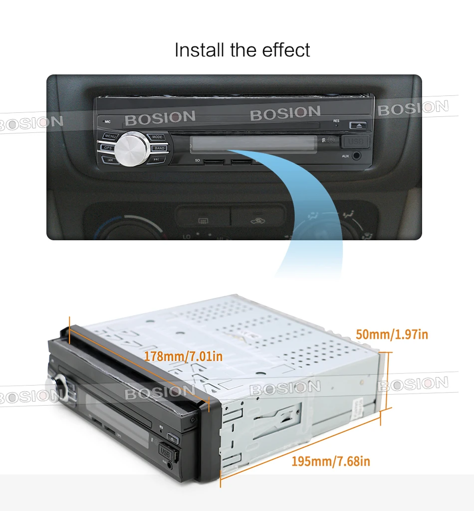 Sale 7" Quad Core Android 6.0 1024*600 Single One 1 Din Car Stereo Audio Autoradio Head Unit Headunit Autoradio Bluetooth Handsfree 17