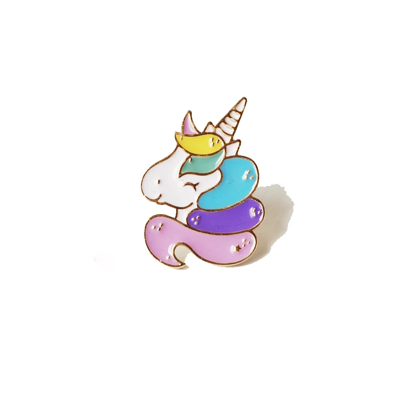 

Miage Cute Charm Enamel Glaze Animal Horse Unicorn Baby Cool Summer Metal Brooch Pin Jean Bag Button Badge Candy Badge Girl Part