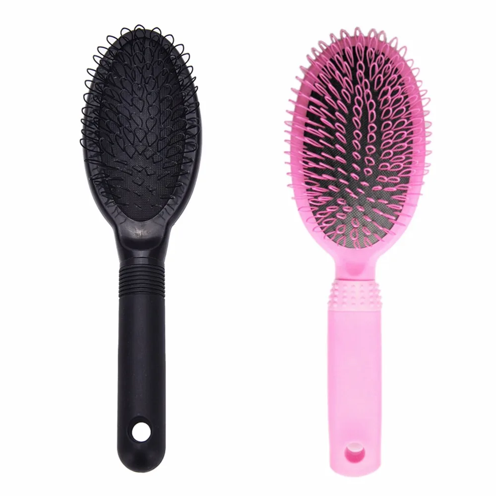 1pc Silicone Hairbrush Combs Micro Ring Fusion Bond Pink Black Hair