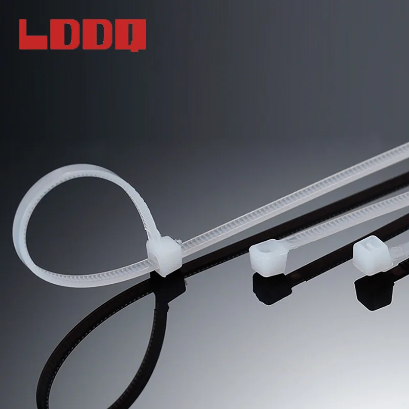 LDDQ 4*300 мм самоблокирующийся нейлоновый Пластиковый кабель Галстуки национальный стандарт ширина 2,8 мм черно-белая стяжка для провода каждый 100 шт./упак
