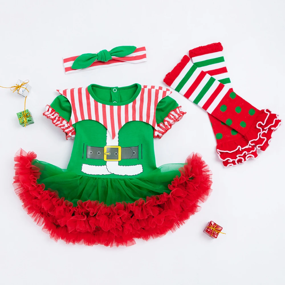 Comprar Recién Nacido tutú vestido primera ropa navideña para bebé niñas traje de payaso 2019 Año Nuevo vestidos de fiesta ropa infantil 3 uds conjunto