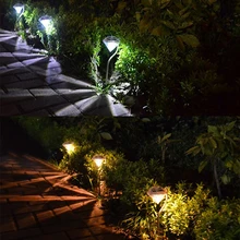 1 шт. Наружный светодиодный светильник из нержавеющей стали для газона, водонепроницаемый светильник на солнечной батарее, Алмазный Стиль, светильник для газона, Точечный светильник для сада