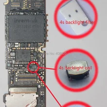 30 компл./лот = 120 шт. задний свет fix полный комплект для iPhone 4s подсветка ic диод D1, катушка подсветки и 2 фильтра подсветки