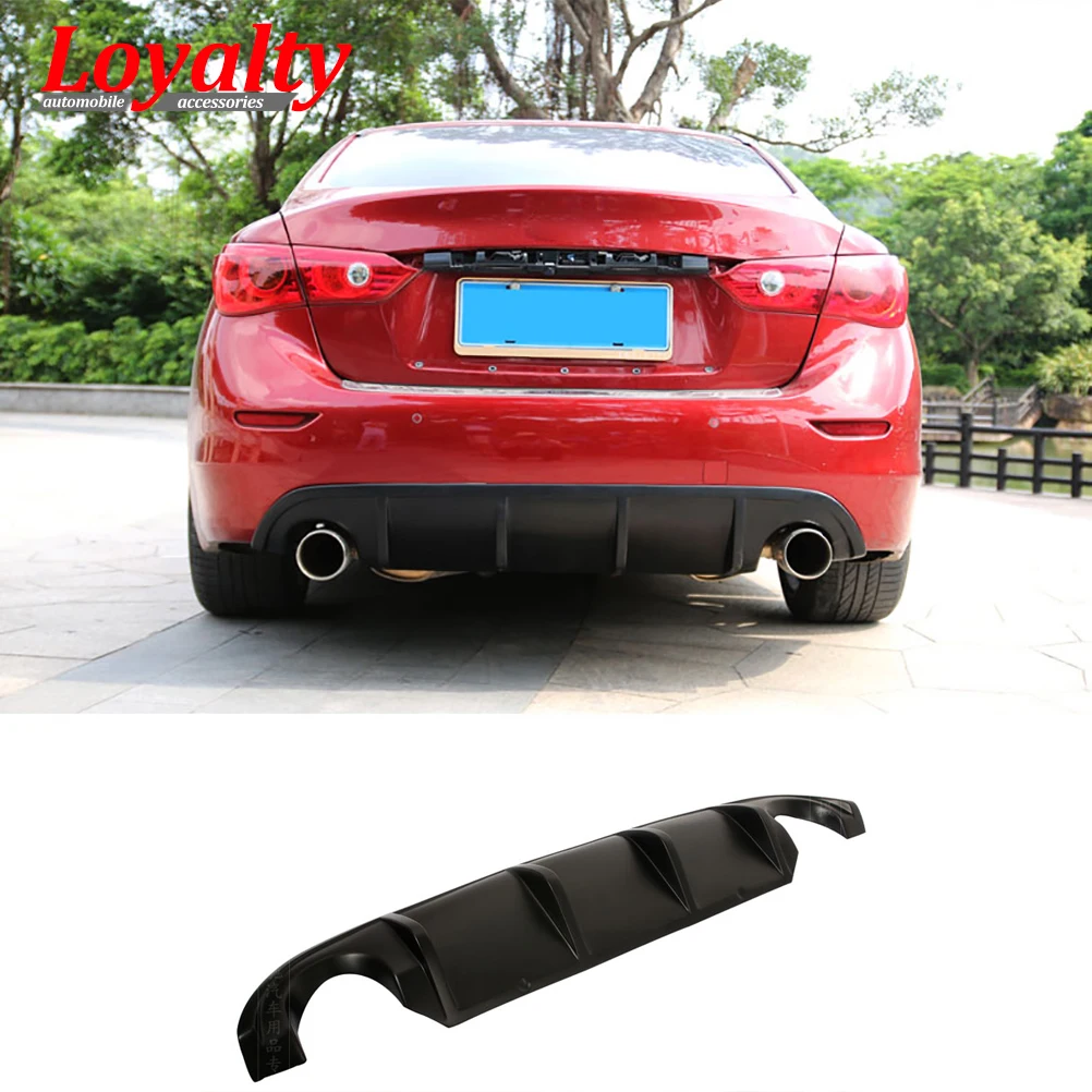 

LOYALTY Black PP for Infiniti Q50 Q50S 2014 2015 2016 2017 Racing JC-Styling Rear Bumper Lip Diffuser Car Styling Accessories
