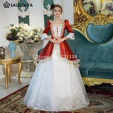 Новое поступление красный рококо барокко Marie Antoinette бальное платье платья 18 век Ренессанс история период платья для женщин