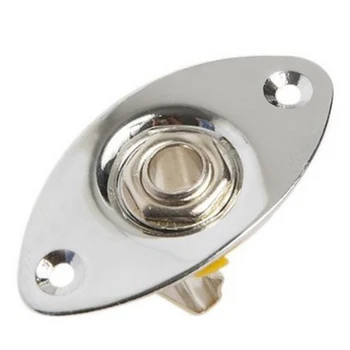

SET Guitar Jack Plate 1/4'' Input Socket Chrome Oval Fit Various Guitar UK Hot