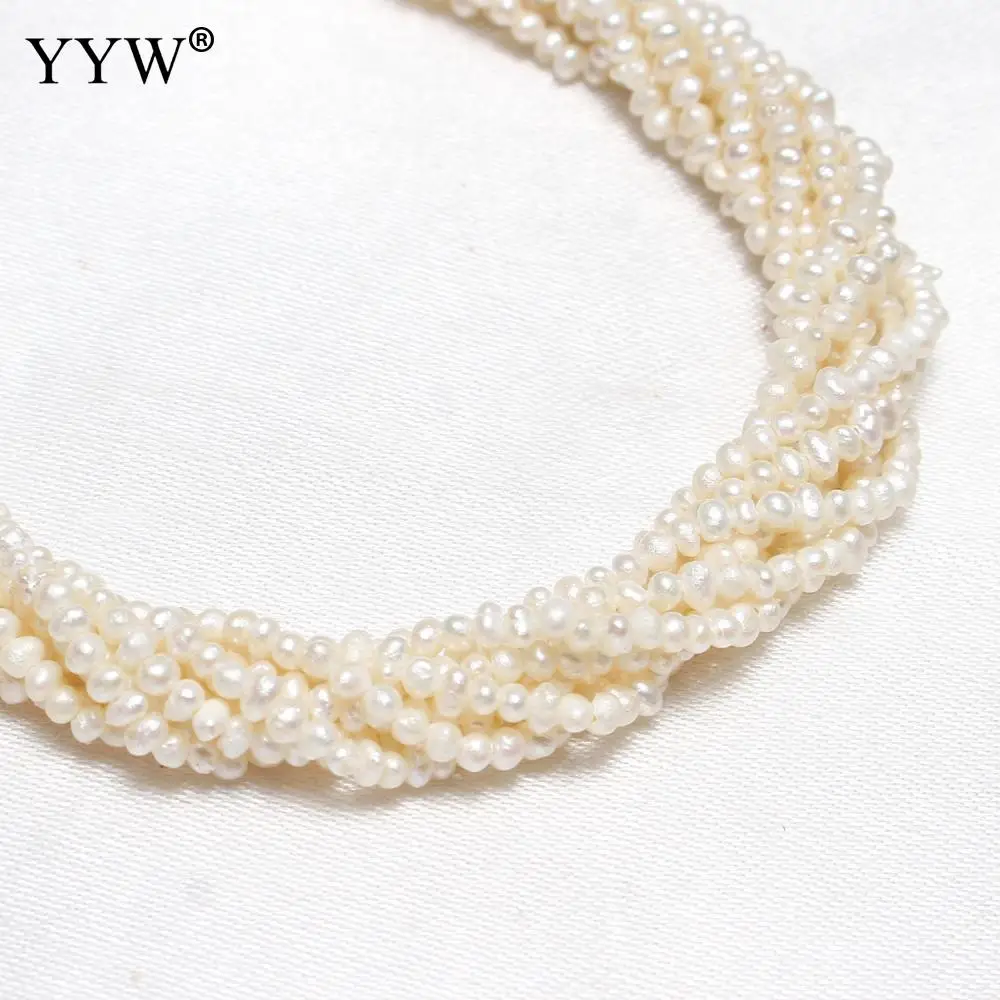 High Quality Cultured Potato Freshwater Pearl Beads Natural 100% White 2mm Approx 0.8mm Sold Per Approx 13.7 Inch Strand