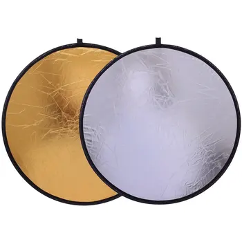 

Reflector Panel 2 in 1 Collapsible Gold and Silver-Disc Light Reflector with Bag Photo Studio Lighting & Outdoor Lighting 60cm