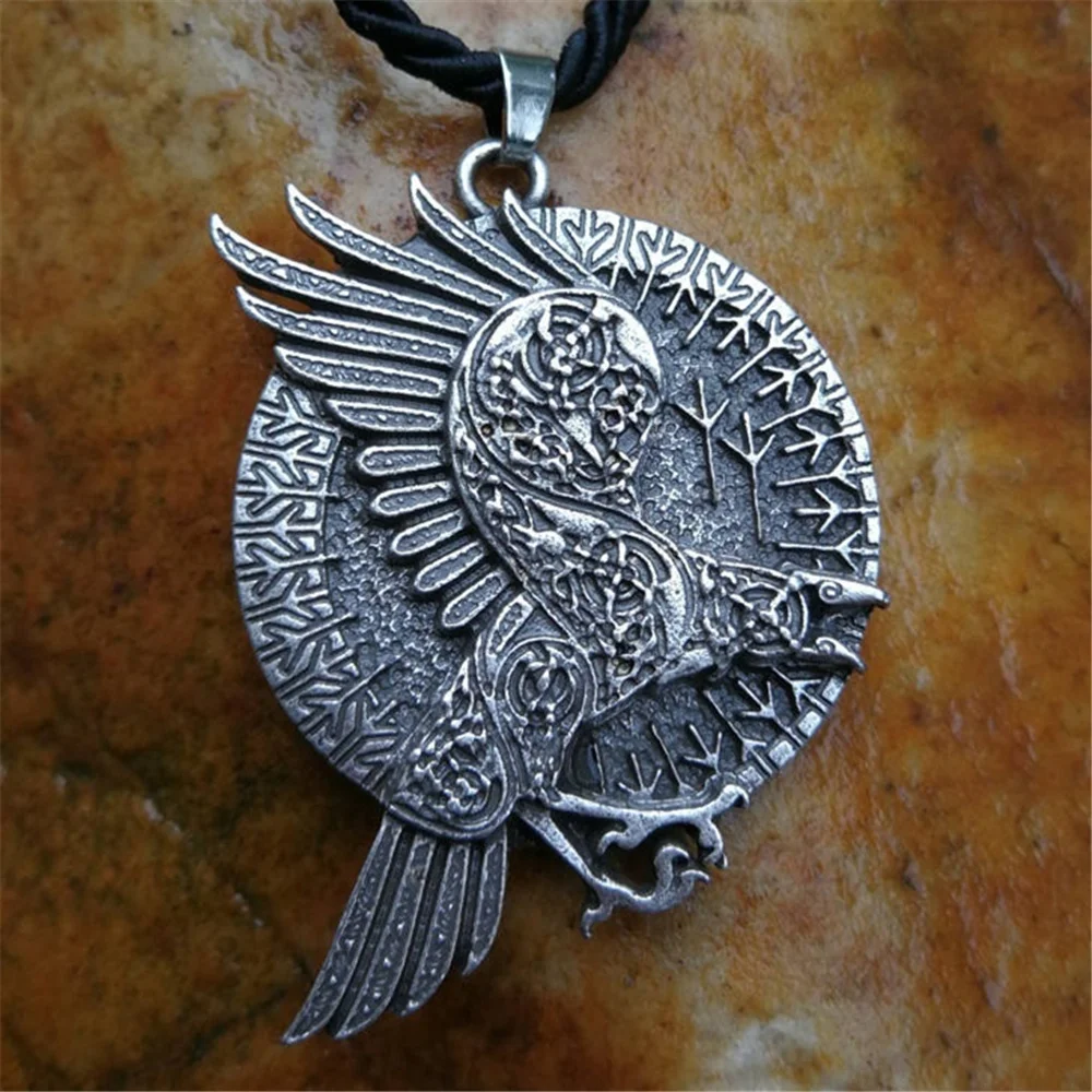 Ретро скандинавский Викинг RAGNAR'S кулон с вороном цепочки и ожерелья для мужчин