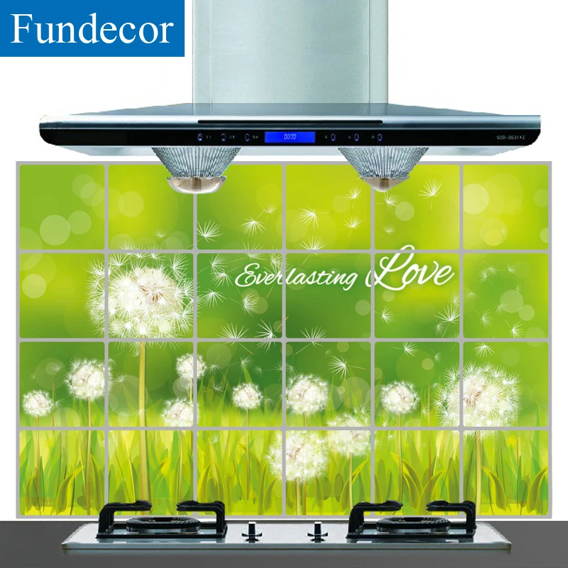 [Fundecor] 60x90cm/24x36in Kitchen Oil Proof Wall Stickers Dandelion