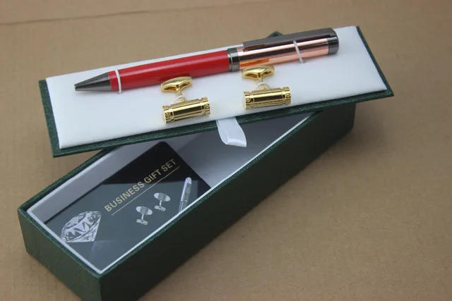 High Quality Red And Rose Gold Metal Ballpoint Pen School Office High Quality Red And Rose Gold Metal Ballpoint Pen School Office Stationery Supplies Luxury Cufflinks
