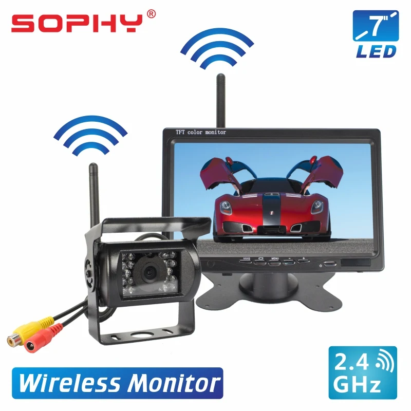 

New! Wireless Bus Vehicle Car Rear View Backup Camera 7" Monitor IR Night Vision Parking Assistance Waterproof SH708-WR
