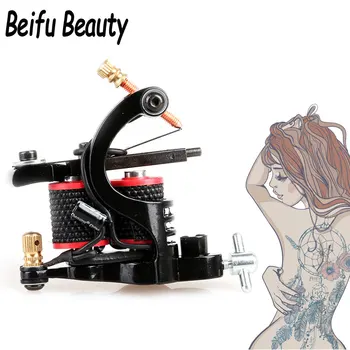 

Newest Tattoo Machine Gun 10 Warps Coil Top Steel Frame Black Tattoo Gun for Shader Liner Free Shipping beifu