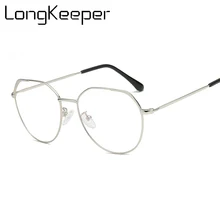 Ретро металлическая оправа для очков, прозрачная Оправа очков, прозрачные солнцезащитные очки для женщин, кошачий глаз, оптические очки