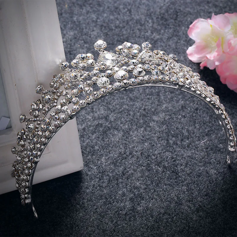 bridal crown romantic Tiara Wedding Bridal Crowns Clear Austrian