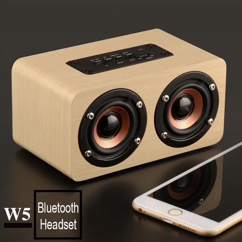 Деревянный Bluetooth динамик Портативный двойной Рог Сабвуфер HIFI музыка bluetooth аудио деревянный приемник беспроводной звонок handfree колонки