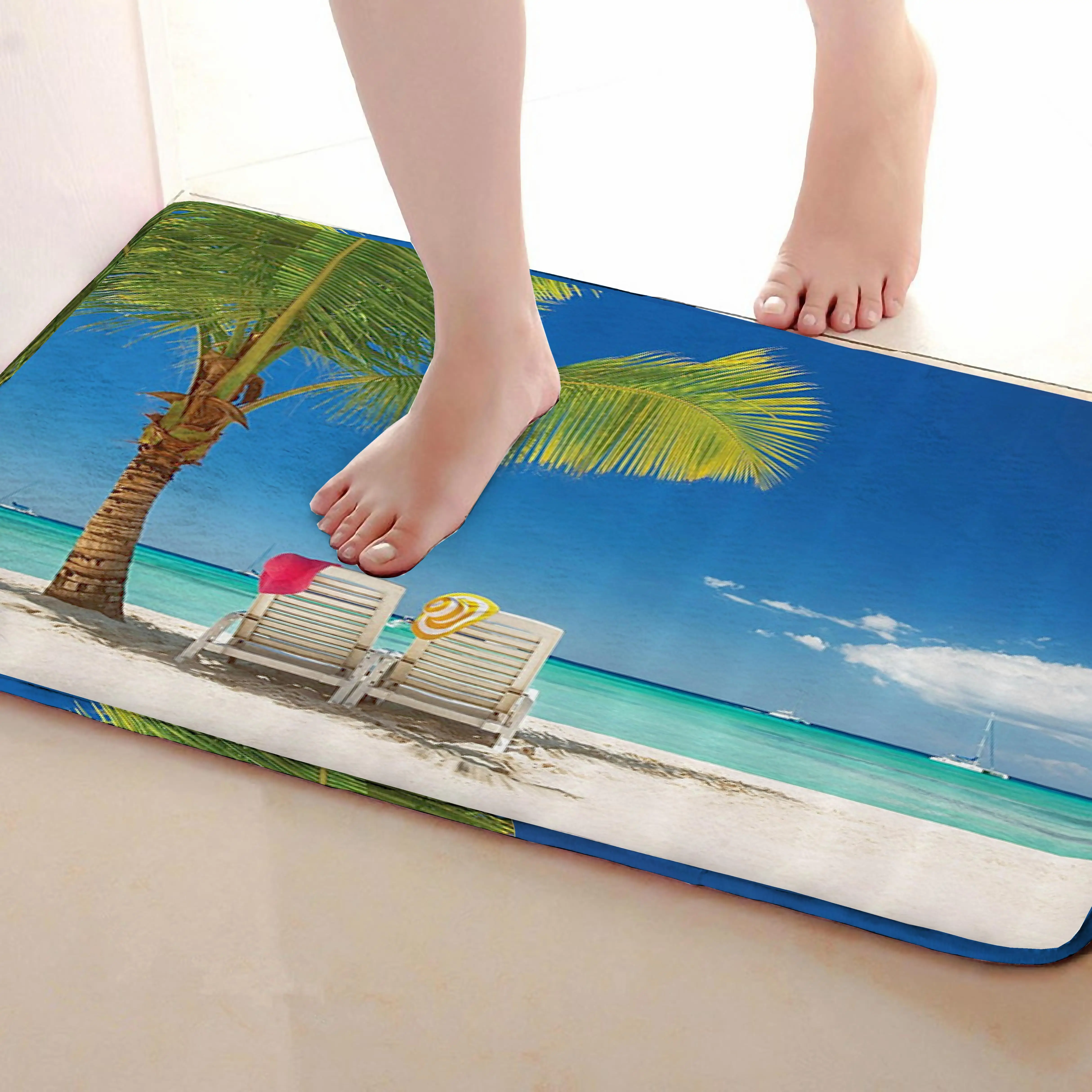 Пляжный стиль коврик для ванной комнаты, смешной Противоскользящий коврик для ванной, занавески для душа s аксессуары, соответствующие вашей душевой занавеске