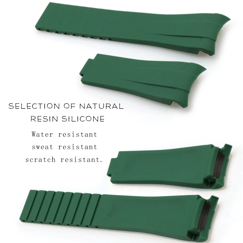 20mm 21mm Rubber Silicone Watchband Combination Buckle Watch Strap Fit for Role Daytona Submariner DEEPSEA GMT OYSTERFLEX Watch
