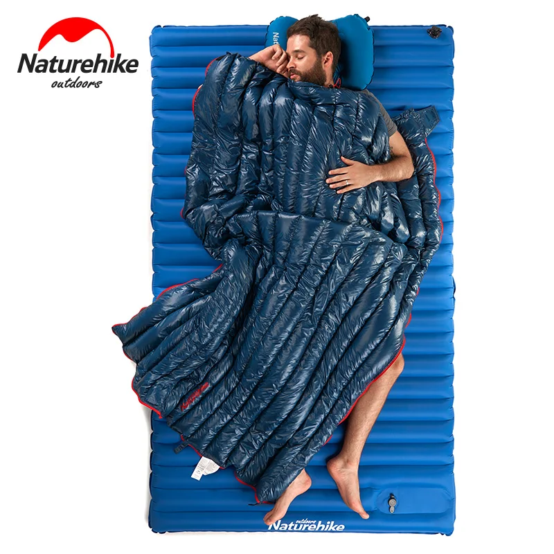 Naturehike 570 г сверхлегкий водонепроницаемый спальный мешок для взрослых белый гусиный пух мешок конверт Открытый Кемпинг спальное одеяло NH17Y010-R