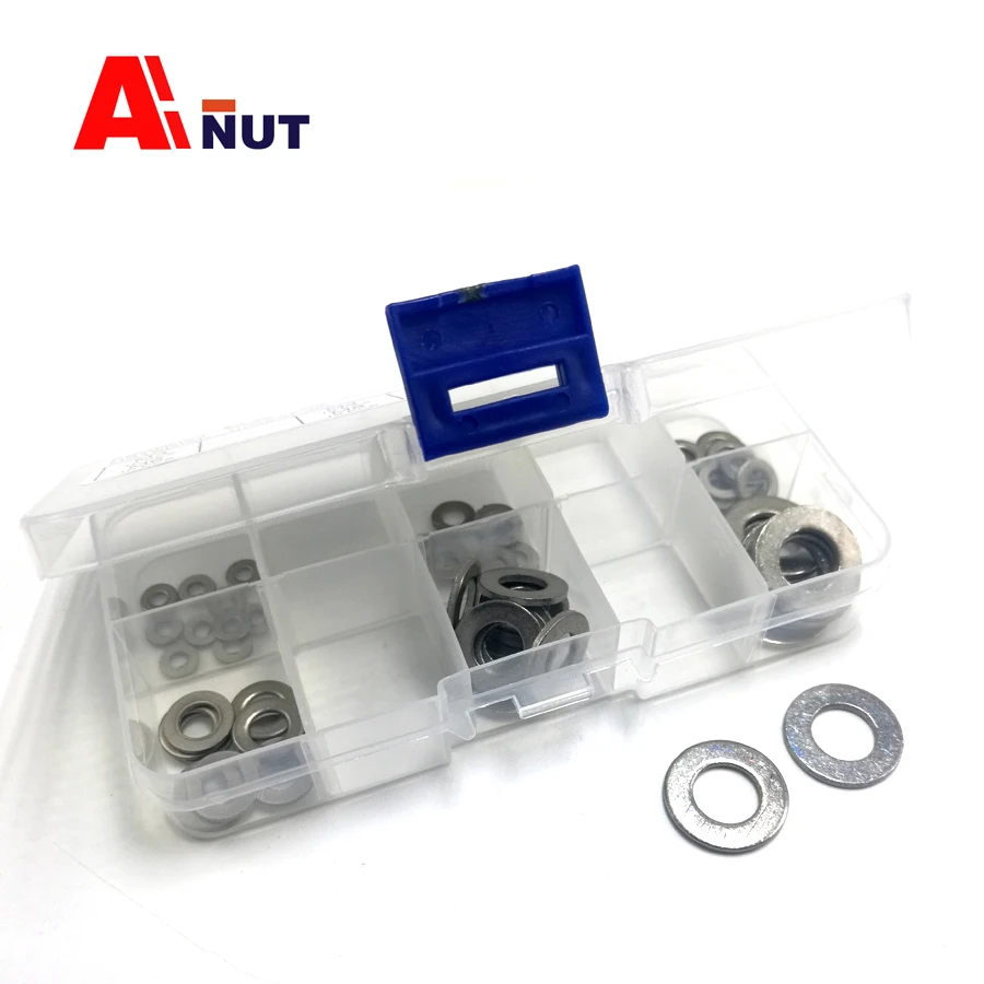 

m3-m10 kit ,60pcs titanium flat washer kit , lightweight GR2 Pure titanium flat washers , DIY Titanium Repair Parts