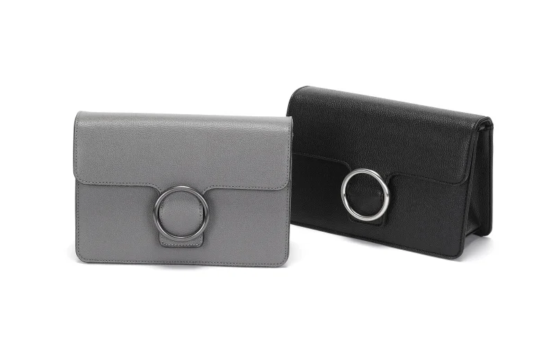 

Business Banquet Single Shoulder Slanting Multi-purpose Bag Normcore minimalist Evening Bags Metal ring Messenger Bags female