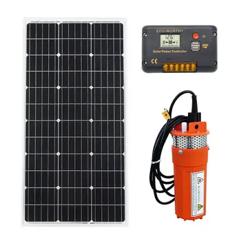 

Solar Water pump kit: 100 Watts Solar Panel & 12V Deep Well Water Pump & 20A controller for Pond /Home Ranch Irrigation Garden