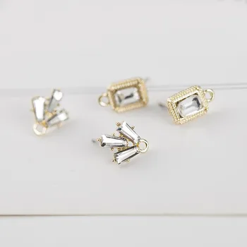 

20 PCS Fashion Metal Alloy Gold Crystal Rhinestone Stud Earring Base Settings With a Loop For Jewelry Making