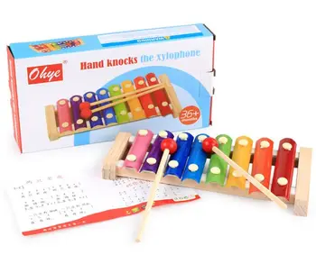 

Wooden Music Instrument Montessori Children 'S Educational Early Wooden Xylophone Toys Hand Knocking Piano Gift for child