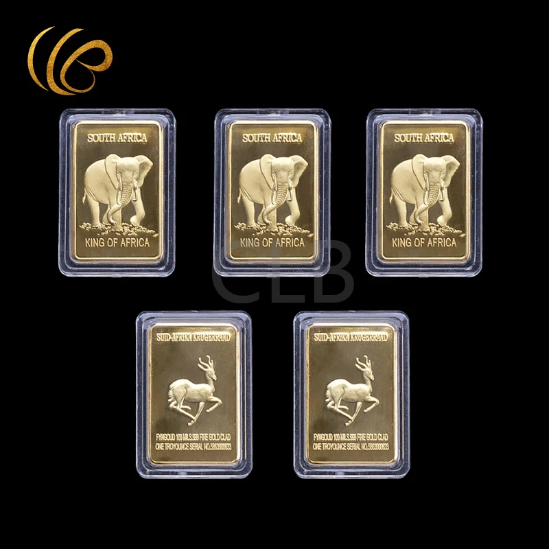 Оптовая продажа Южноафриканский дизайн слона золотой бар Suid africa Krugerrand 999 изящный