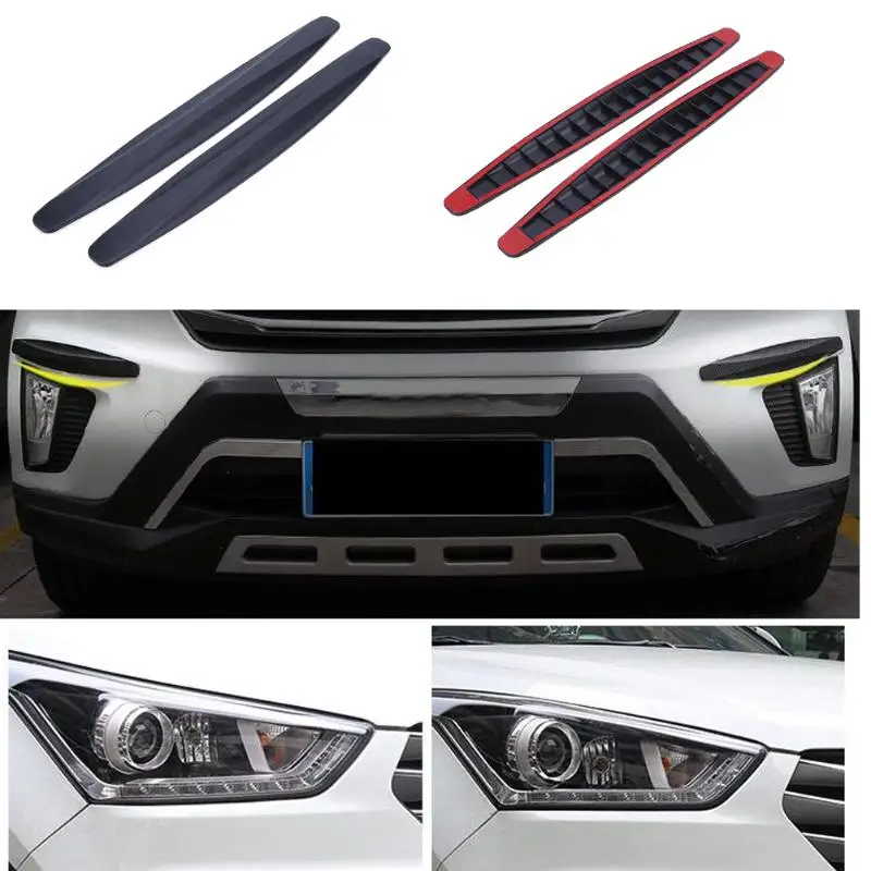 

2Pcs Car Auto Bumper Protector Corner Guard AntiScratch Strips Sticker Auto Body Protector Moldings Valance Chin Accessiories