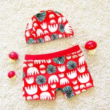 Новые для маленьких мальчиков Плавание ming Мужские Шорты для купания От 1 до 9 лет мультфильм нейлон ванный комплект детей Плавание Шорты Дети Малыш Пляжные штаны Плавание носить шапки