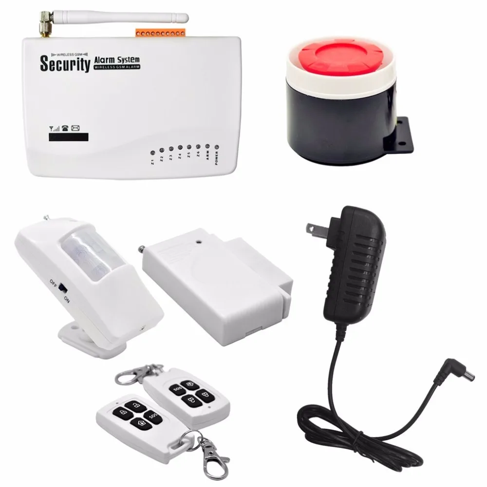 

Wireless GSM Home Security Burglar Alarm System Auto Dialler SMS SIM Call 433MHz Frequency Support Remote Control