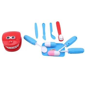 

1Set Early Education Toy Children Play House Doctor Small Dentist Simulation Brushing Denture Game Baby Medical Toy Tote Bag