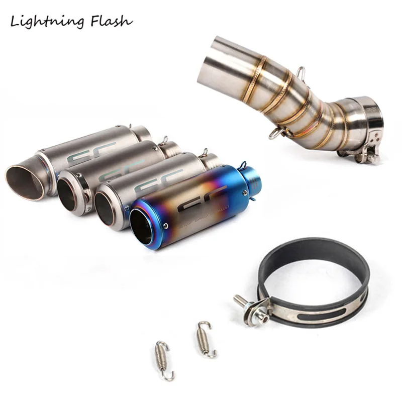 

For Kawasaki Z900 Slip On Motorcycle Exhaust Tail Pipe No DB Killer Middle Link Pipe Stainless Steel Moto Patrs Modified Escape