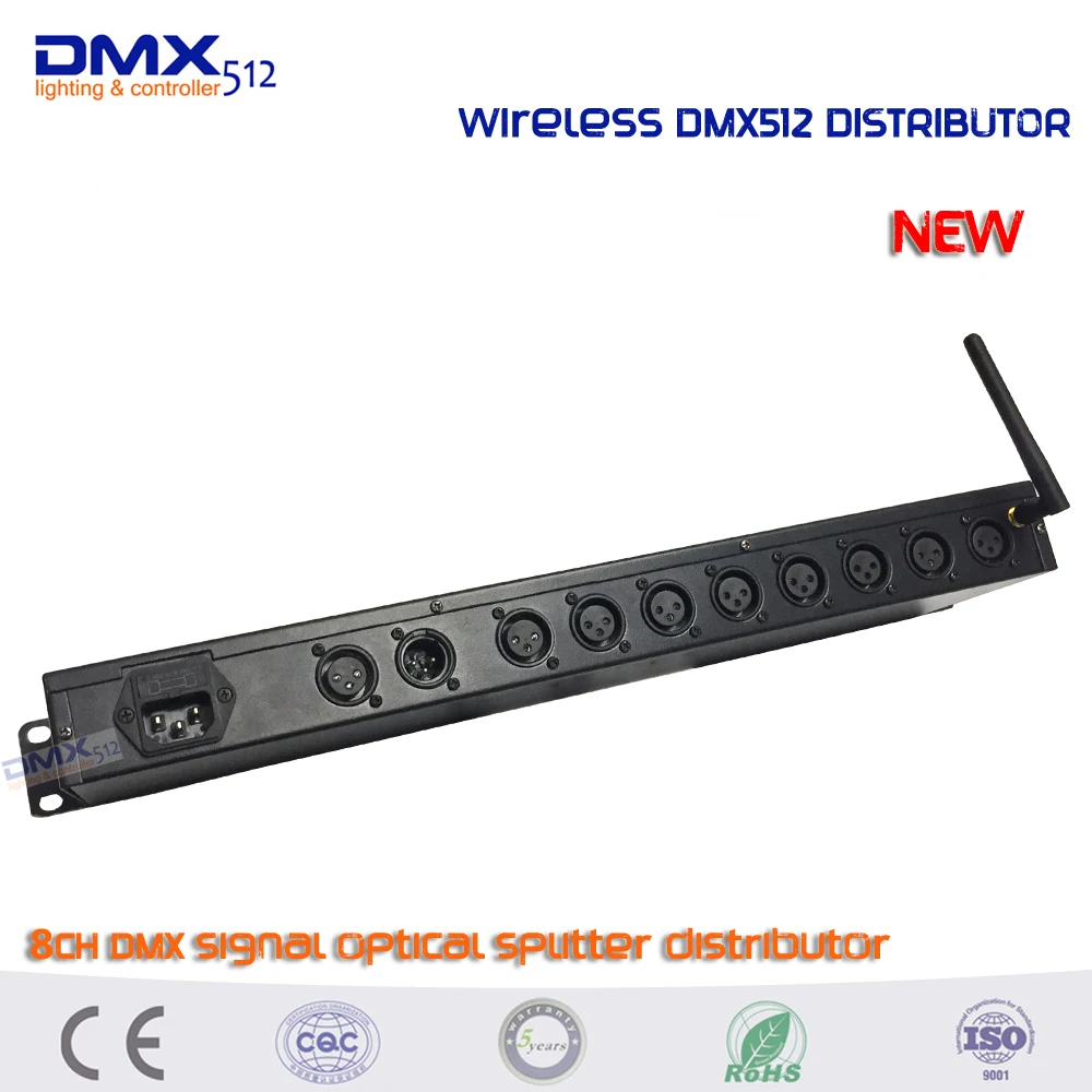 DHL 2.4 г Беспроводной DMX 8ch дистрибьютор DMX512 Свет этапа сигнала Усилители домашние Splitter 8 dmx-сплиттер