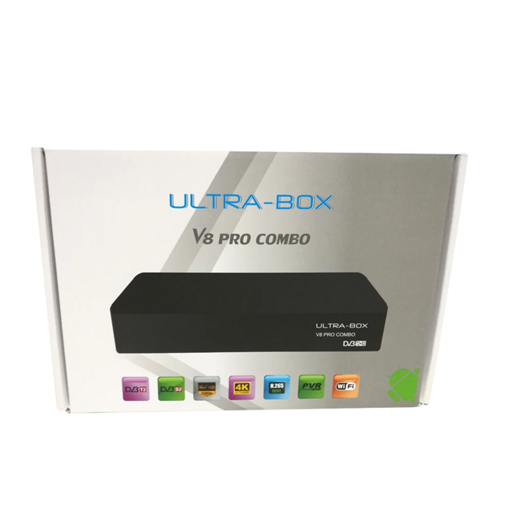 V8 PRO COMBO Android 7 0 ТВ коробка 2 4G Wi Fi H.265 DVB S2 цифровой спутниковый ресивер T2 тюнер USB 3