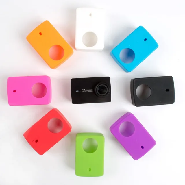Orbmart-xiaomi yi 2 4k用の保護シリコンケース,アクション