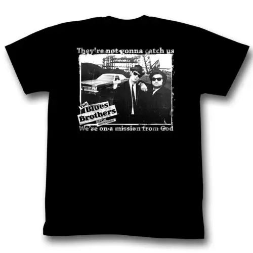 BLUES BROTHERS не поймает нас Черная Мужская футболка с коротким рукавом для взрослых |