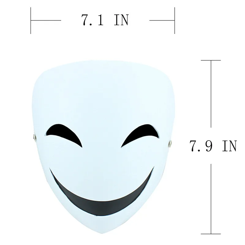 Tope Grade Resin Mask Black Bullet Kagetane Hiruko Moive Japanese Anime Smile Face White  Halloween Cosplay Costume Party Prop